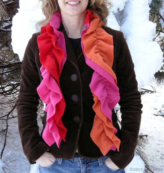 betz white pink/orange cashmere scarf