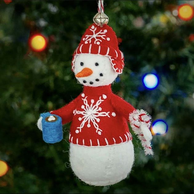 sweater weather snowman ornament