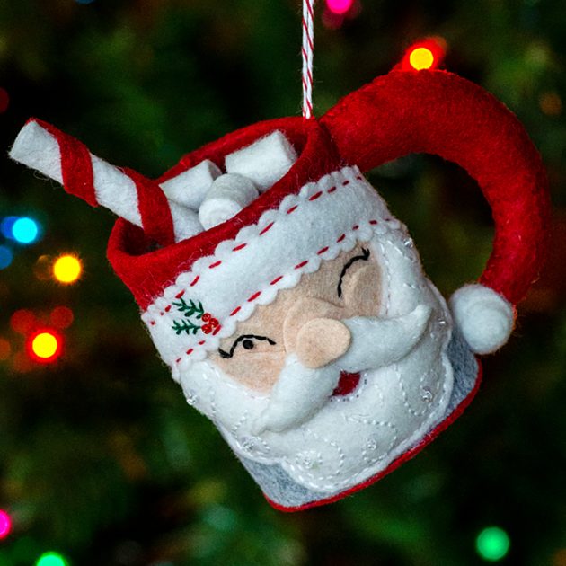 Santa Mug Ornament by Betz White