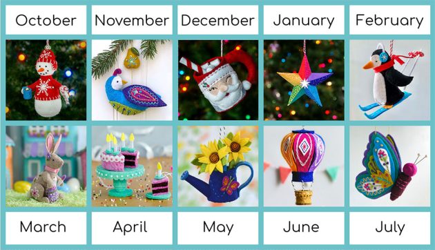 Ornament of the Month Club designs