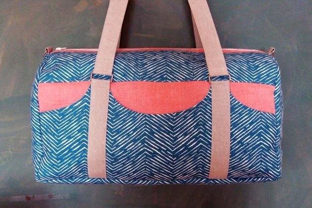 Road Trip Duffle by Betz White, sewn by Krista.