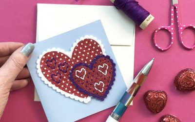 Stitchable Glitter Valentine Card Tutorial