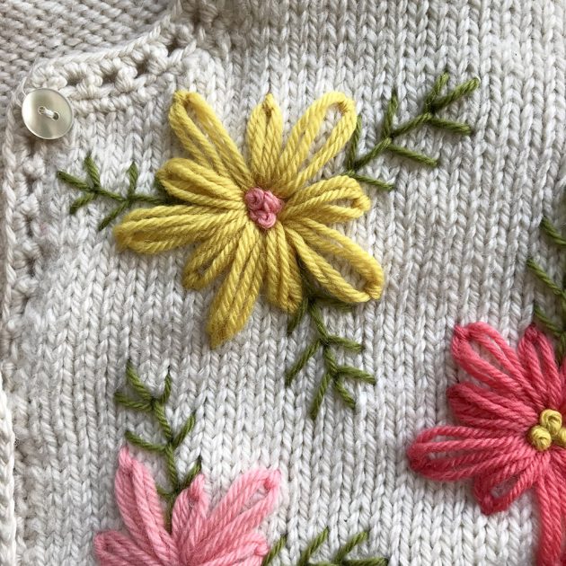 hand embroidered flowers