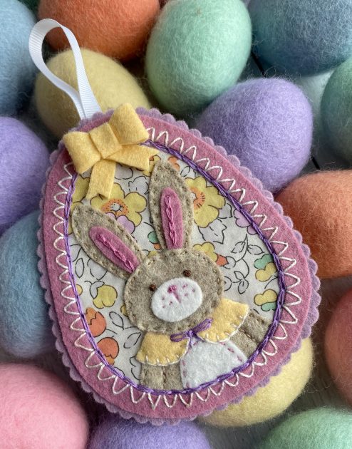 bunny portrait applique